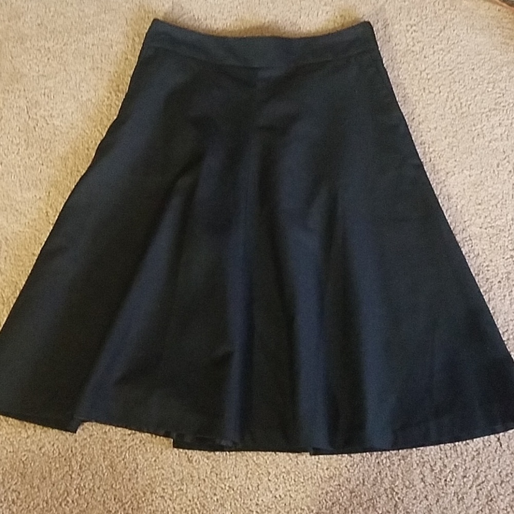 High waisted black A line skirt size 2